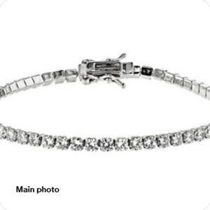 NEW JTV White Cubic Zirconia Rhodium Over Silver Bracelet 9.58ctw